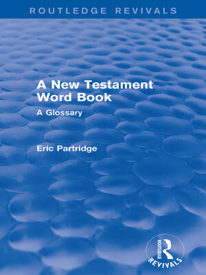 cover image of A New Testament Word Book
